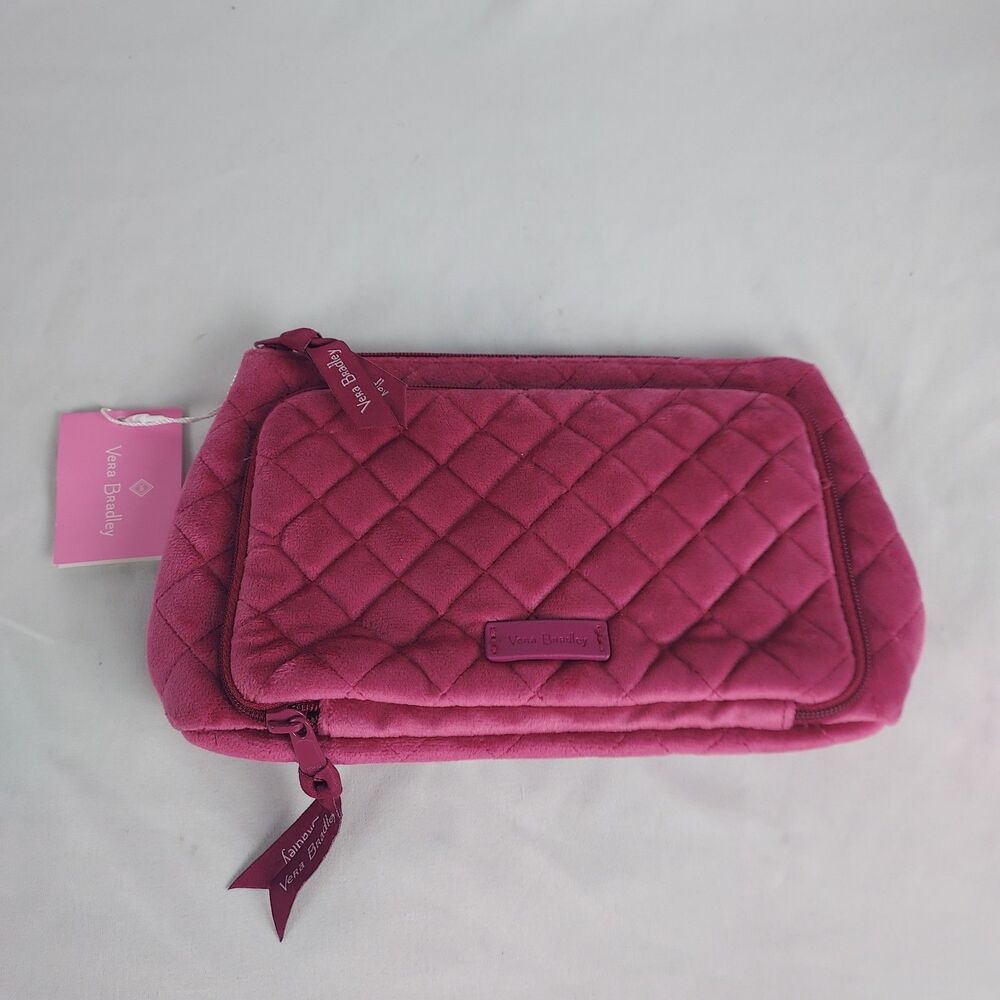 Vera Bradley Compact Organizer Majestic Magenta Quilted Zippered Pouch